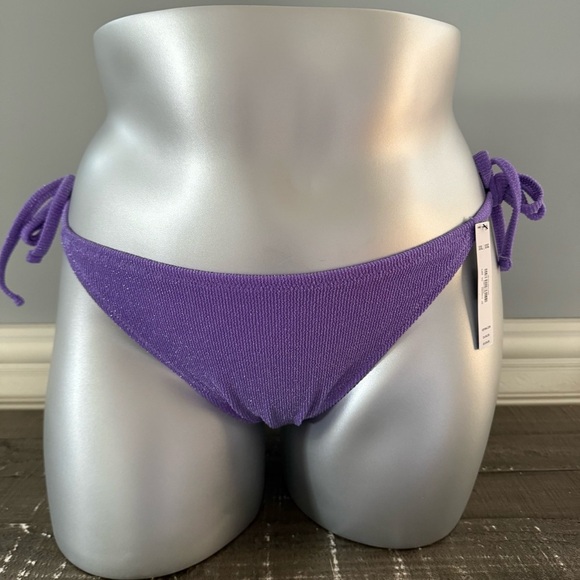 Victoria secret string bikini bottom size XXL fits size 20 purple shimmer - Picture 1 of 6
